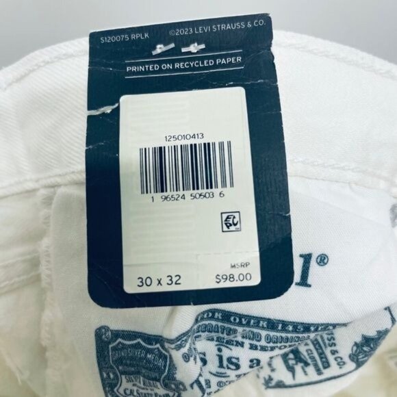 Levi’s 501 Jeans Size 30x32 Women’s High Rise Straight Leng White New - Picture 11 of 15